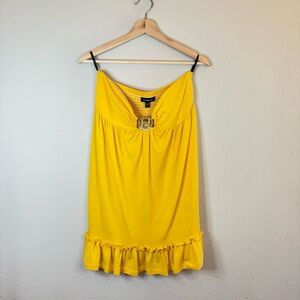 BEBE Circle B Logo Yellow Women’s Mini Dress Size Small NWT